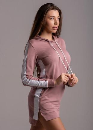 Cпортивное платье с капюшоном sweetjama пудра