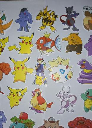Набір стікерів покемон наліпки стикер наклейки pokemon пікачу пикачу3 фото