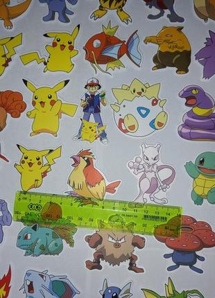 Набір стікерів покемон наліпки стикер наклейки pokemon пікачу пикачу
