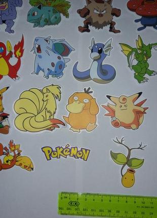 Набір стікерів покемон наліпки стикер наклейки pokemon пікачу пикачу