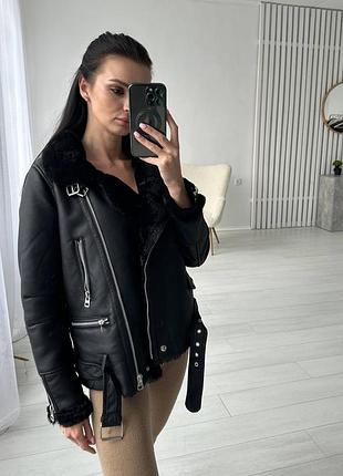 Дублянка чорна оверсайз подовжена zara