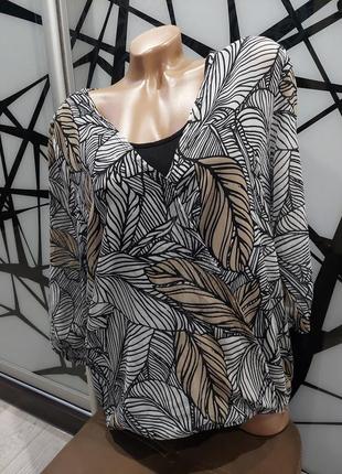 Шикарная блуза в флористический принт gina laura 48-50