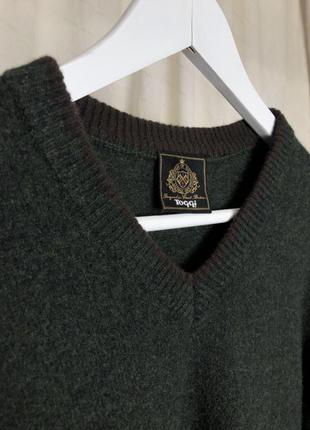 Шерстяной пуловер toggi свитер шерсть англия оверсайз размер м-l v-вырез классический
