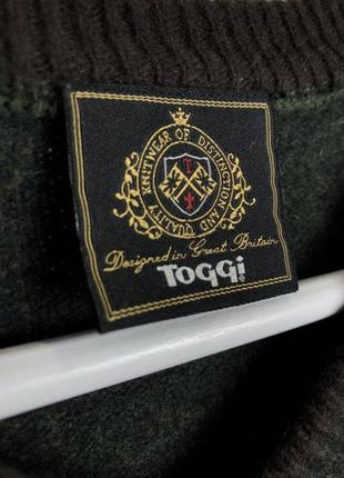Вовняний пуловер британського бренду toggi светр з вовни англія оверсайз розмір l v-виріз класичний5 фото