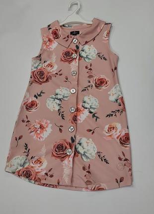Нарядная блуза на пуговицах с воротничком в цветочный принт firetrap 5-6 лет5 фото