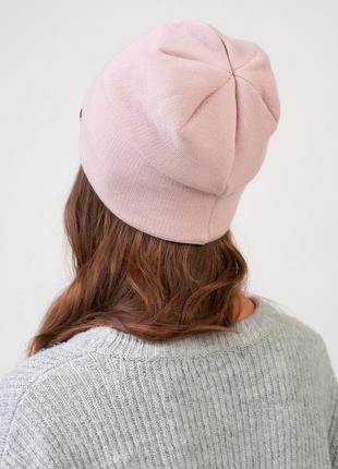 Красива жіноча шапка вовняна шерстяна тепла шапка кашемірова шапка модна шапка 2023 жіночі шапки вʼязана шапка набір комплект зимова шапка6 фото