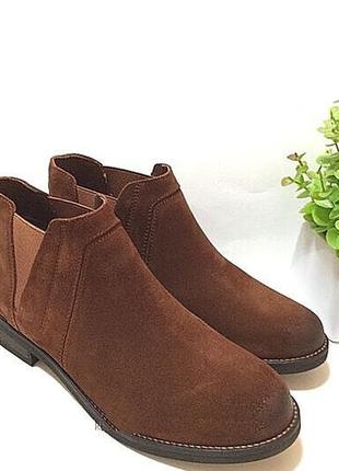 Р.37, 39  clarks женские замшевые ботинки челси оригинал