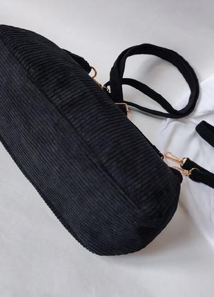 Вельветова сумочка крос-боді (2 ремінця)7 фото