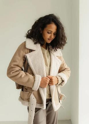 Куртка косуха-авиатор замшевая на эко овчине 42-48 размеры разные цвета