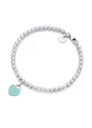 Браслет tiffany blue® heart tag bead bracelet оригінал❤️