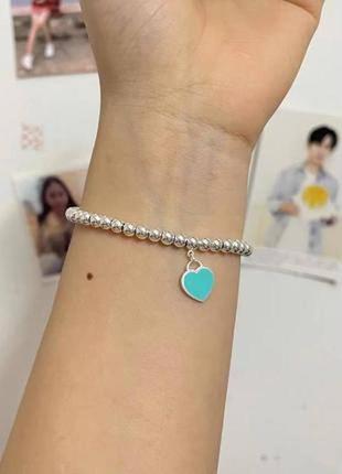 Браслет tiffany blue® heart tag bead bracelet оригинал❤️6 фото