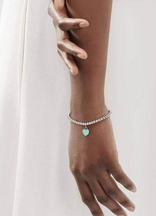 Браслет tiffany blue® heart tag bead bracelet оригинал❤️2 фото