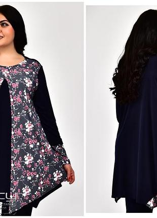 Жіноча трикотажна туніка розмір: 54-56.58-60.62-64.66-68.70-72