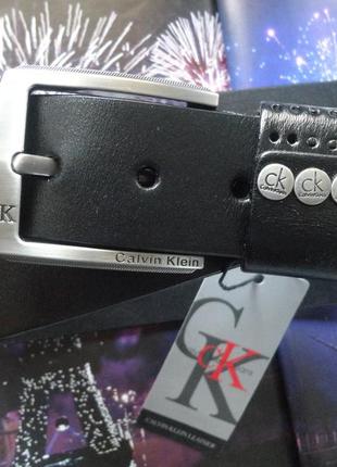 Чоловічий ремінь шкіряний ck у коробці