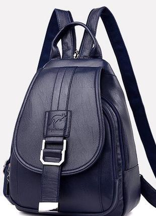 Женский темно-синий рюкзак портфель сумка 2 в 12 фото
