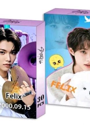 Карточки 30 шт felix ломо stray kids картки стрей кидс ципля кідс straykids bbokari фелікс ббокарі lomo k pop