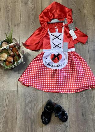 Карнавальный костюм «красная шапочка» платье и накидка george (англия)