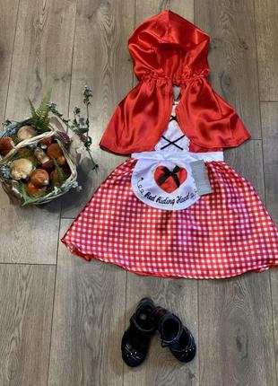 Карнавальный костюм «красная шапочка» платье и накидка george (англия)5 фото