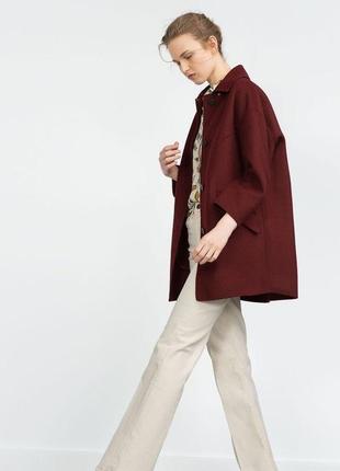 Шерстяное пальто,оверсайз zara,36/s2 фото