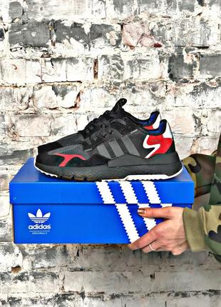 🔥adidas nite jogger black red🔥мужские кроссовки адидас