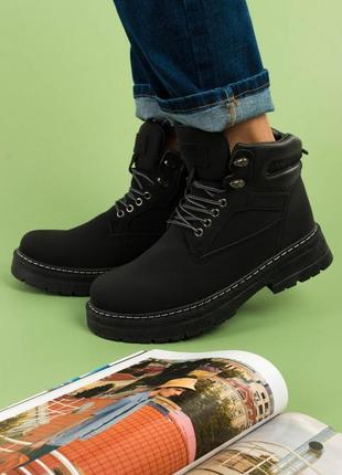 Мужские зимние черные ботинки5 фото
