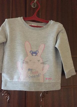 Свитшот лёгкий футер 1-2 года