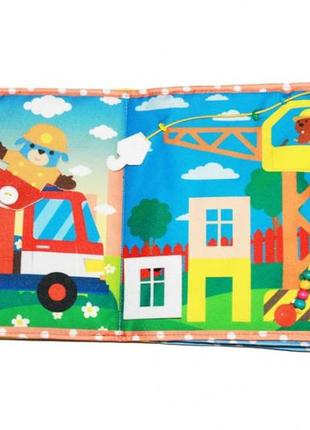Текстильная развивающая книга для малышей bambini "машинка" 403662 от imdi2 фото