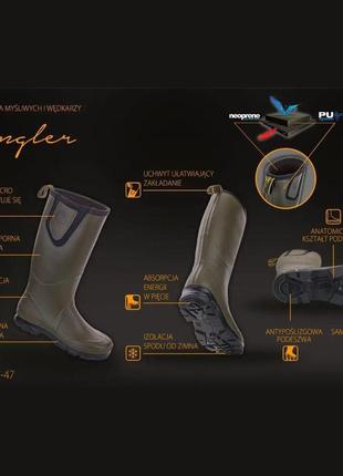 Резиновые сапоги из полиуретана + неопрен мужские lemigo angler 720 р. 47