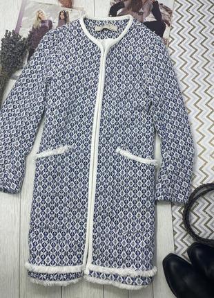 Хлопковый жакет zara xs s пиджак под твид с бахромой удлинённый жакет зара