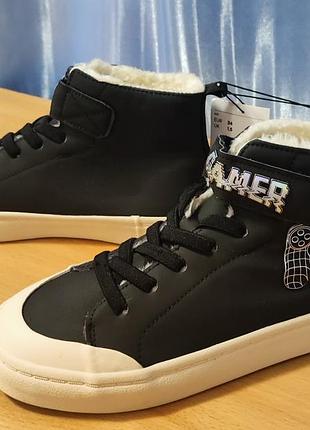 Стильні утеплені хайтопи, черевики, кеди h&m
