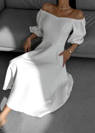 Нежное платье макси с открытыми плечами и рукавами фонариками 🔥1 фото