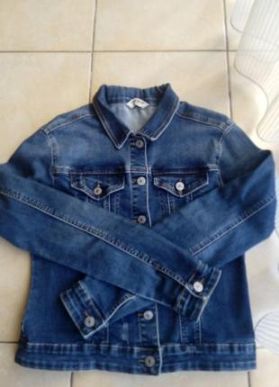Дитяча джинсова куртка розмір l. moon girl3 фото