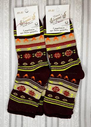 Жіночі махрові бавовняні шкарпетки без гумки elegant's 23-25