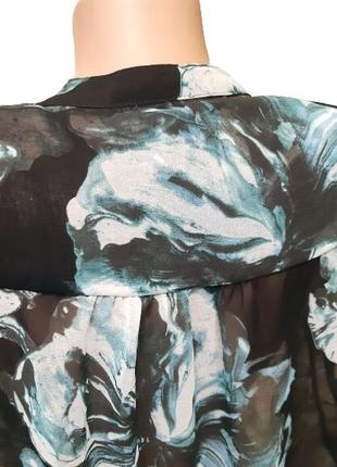 Xl-4xl. блузка lauri, ошатна чорна туніка, принт квіти, великий розмір, турція6 фото