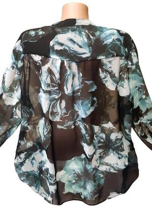 Xl- 4xl. блузка lauri, нарядная черная туника, принт цветы, большой размер, турция3 фото