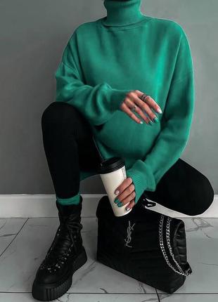 Жіночий светр з високою горловиною + гетри в подарунок4 фото