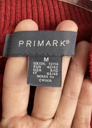 Primark s/m теракотовый лонгслив водолазка в рубчик3 фото