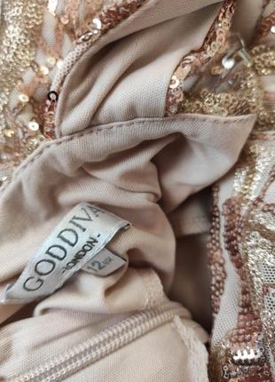 Шикарное платье миди в пайетках, бренд goddiva10 фото