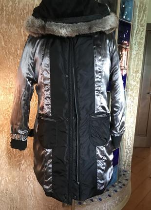 Удлинённая куртка на синтепоне от mox, размер 44 европейский.7 фото