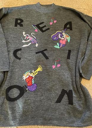 Свитер шерсть с аппликациями винтаж