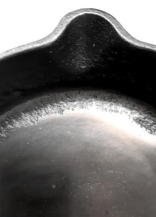 19 см чугунная литая сковорода с ручкой из ссср, старинная тяжелая б-у жаровня3 фото
