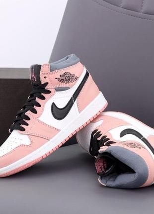 Жіночі кросівки nike air jordan 1 mid pink white 37-38-39-40