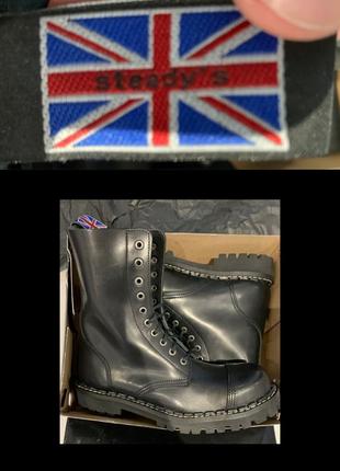 Ботинки steel toe shoes берцы в стиле steel рок обуви столы