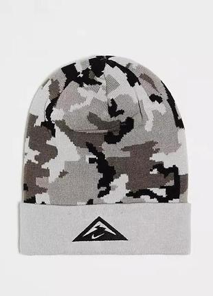 Nike trail camo running dri fit beanie dv3344-100 шапка оригинал унисекс пиксель камуфляж