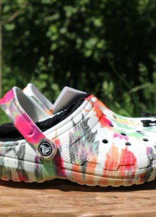 Crocs classic lined tie dye clog кроксы, оригинал, лучшая цена1 фото