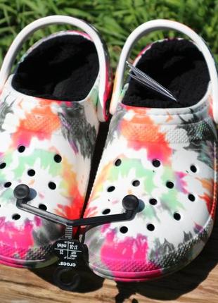 Crocs classic lined tie dye clog кроксы, оригинал, лучшая цена3 фото