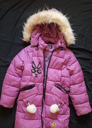 Пальто, куртка, пуховик зима.
утепленное. цвет нежный лавандовый, фиалковый.3 фото