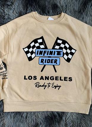 Батник zara свитшот zara на 13/14 лет, кофта zara утеплений світшот на 13/14 років. рукав оверсайз.8 фото