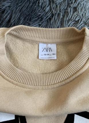 Батник zara свитшот zara на 13/14 лет, кофта zara утеплений світшот на 13/14 років. рукав оверсайз.7 фото