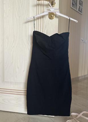 Zara basic s размер классическое черное платье1 фото